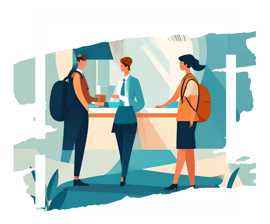 Mujeres y hombres recibiendo servicios