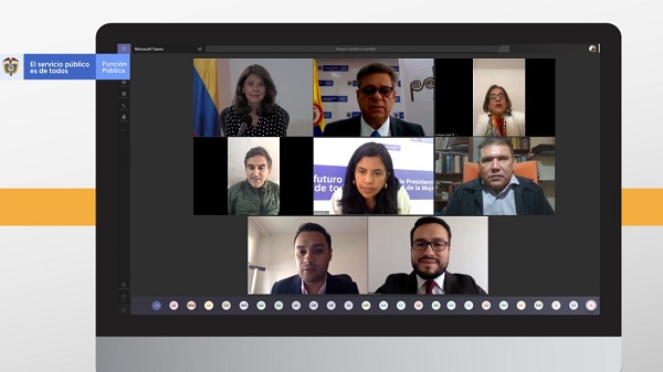 Captura de pantalla de la reunión virtual