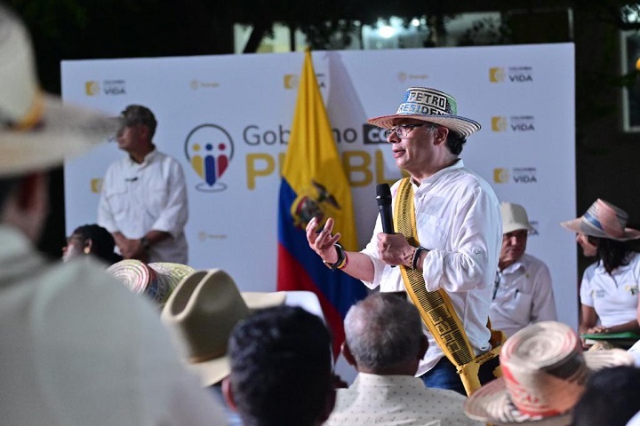 El presidente de la república, Gustavo Petro, en La Guajira