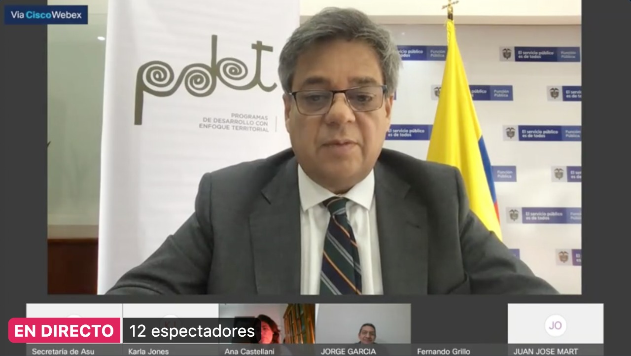 Captura de pantalla con la imagen del director de Función Pública Fernando Grillo Rubiano