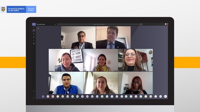 Captura de pantalla de los expositores en el Encuentro Virtual