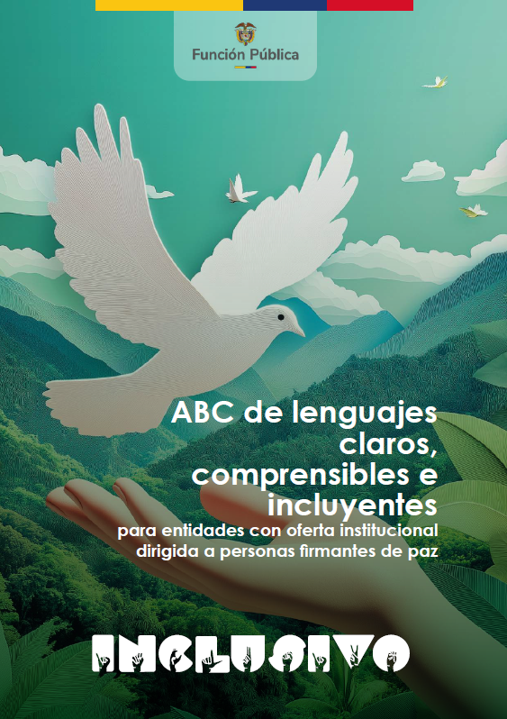 Portada publicaci n ABC de lenguajes claros, comprensibles e incluyentes para entidades con oferta institucional dirigida a personas firmantes de paz