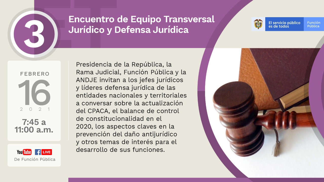 Tercer Encuentro de Equipo Transversal Jurídico y Defensa Jurídica Tercer Encuentro de Equipo Transversal Jurídico y Defensa Jurídica
