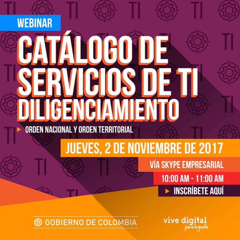 Webinar : Cómo diligenciar un catálogo de servicios de TI