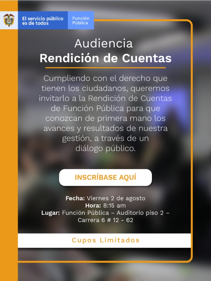 Invitación. Rendición de Cuentas de Función Pública Invitación. Rendición de Cuentas de Función Pública