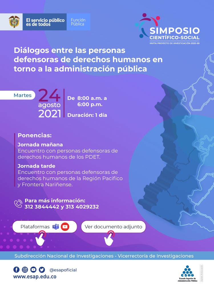 Simposio Científico - Social | Diálogos entre las personas defensoras de derechos humanos en torno a la administración pública