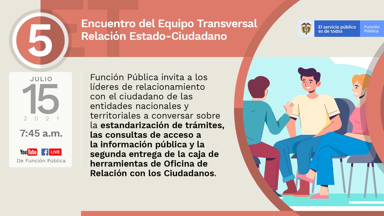 Invitación | Quinto Encuentro de Equipo Transversal de Relación Estado ciudadano | 15 de julio