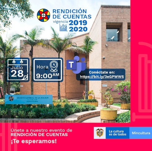 Invitación del Archivo General de la Nación a su audiencia pública de rendición de cuentas