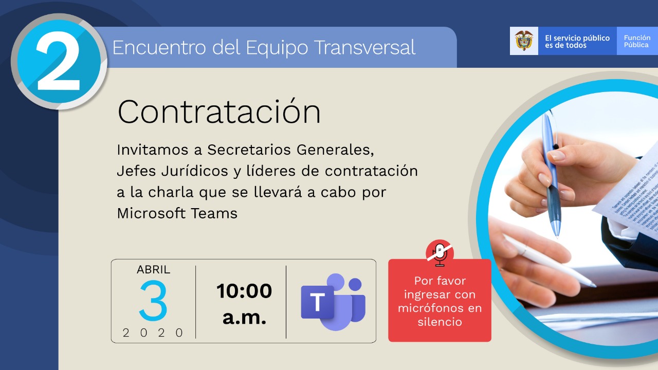 Invitación del II Encuentro de Equipo Transversal de Contratación (reprogramación semana próxima)