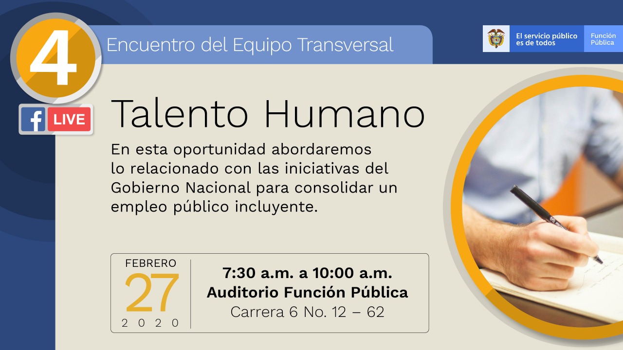 Recordatorio. IV Encuentro de Equipo Transversal de Talento Humano