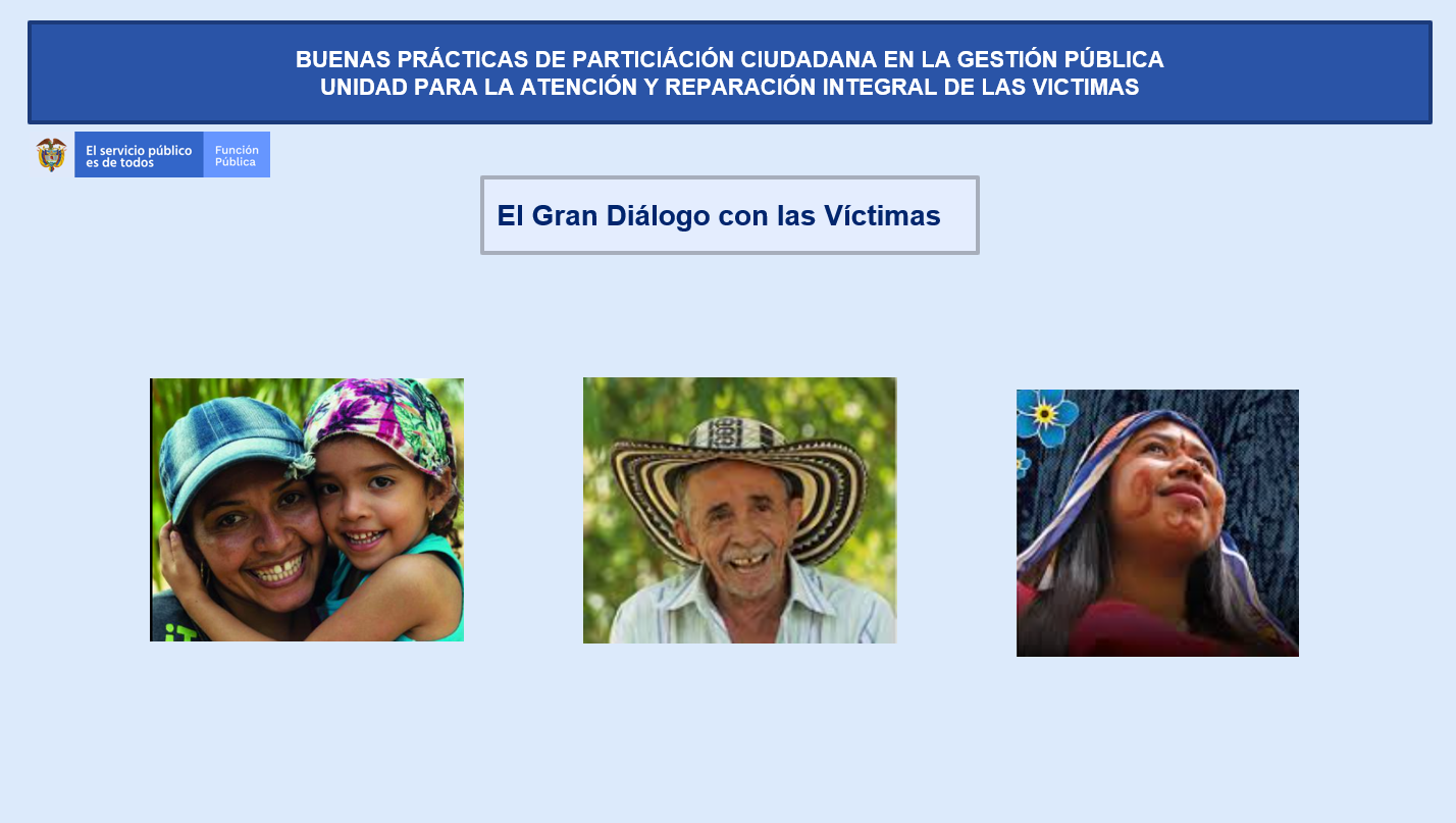 Buenas Prácticas de Participación Ciudadana en la Gestión Pública: Unidad para la Atención y Reparación Integral de las Víctimas