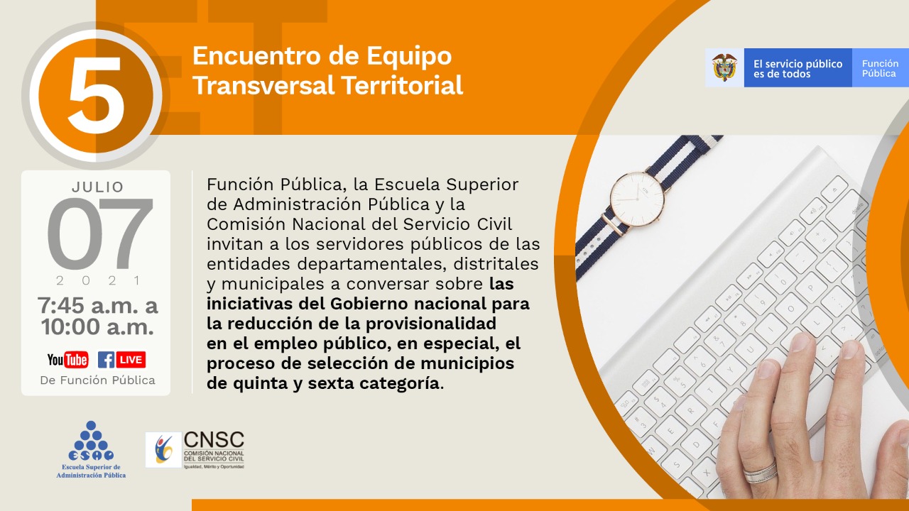 Invitación | Quinto Encuentro de Equipo Transversal Territorial | 7 de julio Invitación | Quinto Encuentro de Equipo Transversal Territorial | 7 de julio