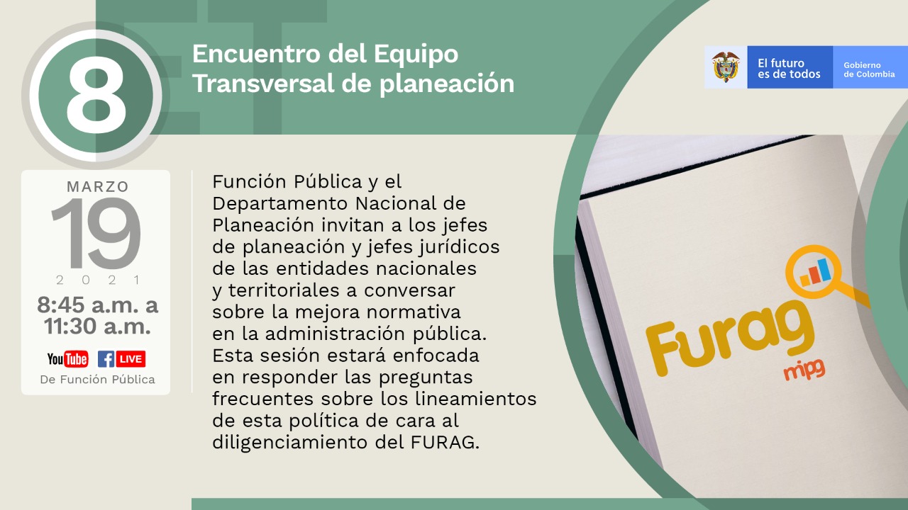 Octavo Encuentro de Equipo Transversal de Planeación | 19 de marzo a partir de las 8:45 a.m. Octavo Encuentro de Equipo Transversal de Planeación | 19 de marzo a partir de las 8:45 a.m.
