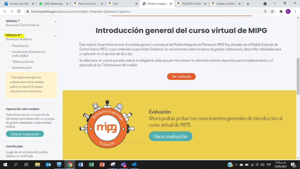Novedad en el curso virtual de MiPG | Módulo de auditoría interna