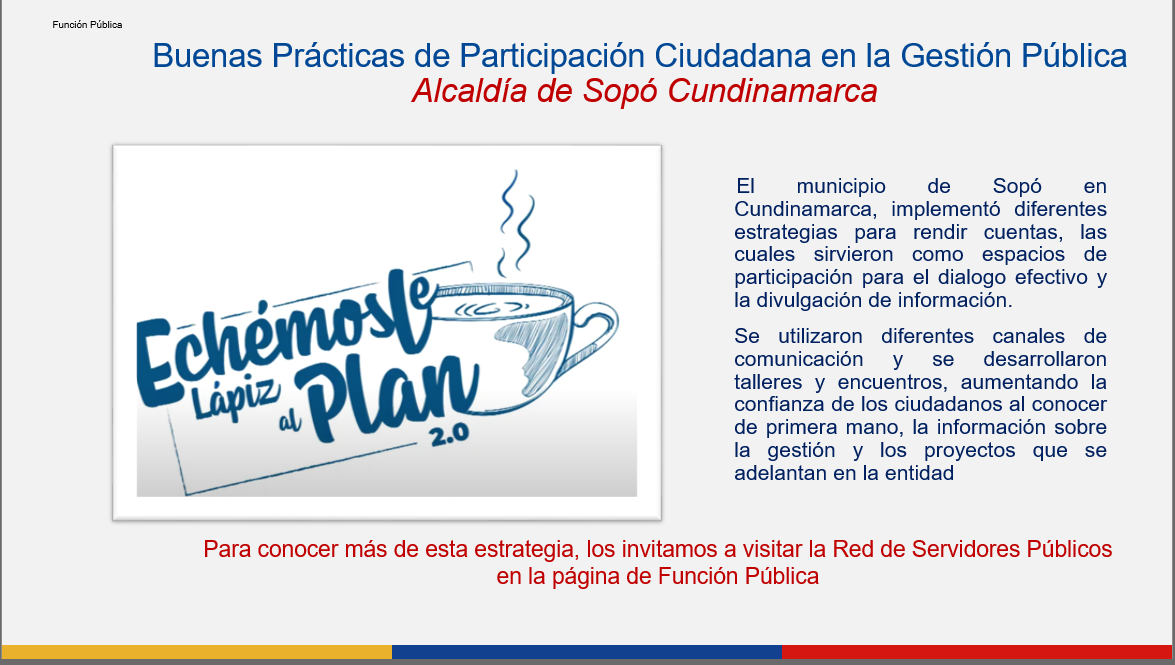 Buenas Prácticas de Participación Ciudadana en la Gestión Pública  Alcaldía de Sopó Cundinamarca