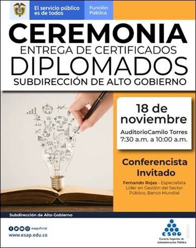 Invitación. Ceremonia de graduación de Diplomados de Alta Dirección del Estado