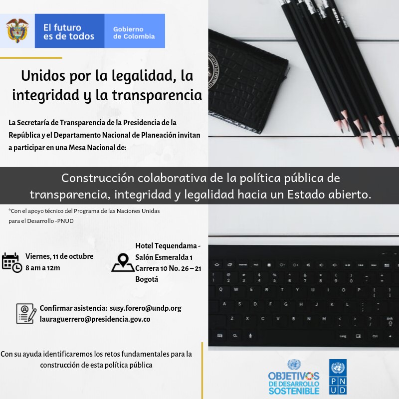 Construcción colaborativa de la política pública de transparencia, integridad y legalidad hacia un Estado abierto